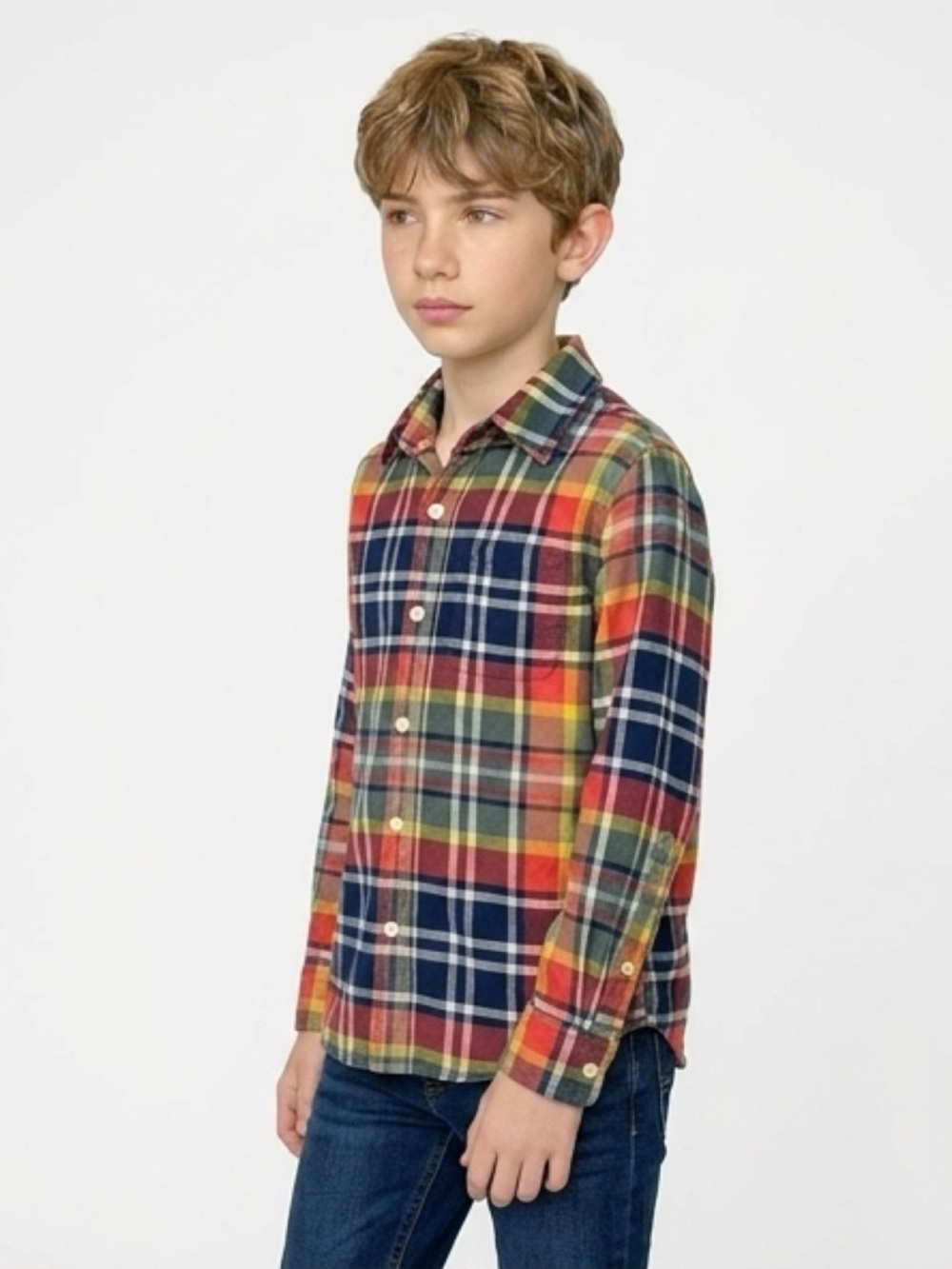 GAP Multicolor Plaid Button Down Shirt